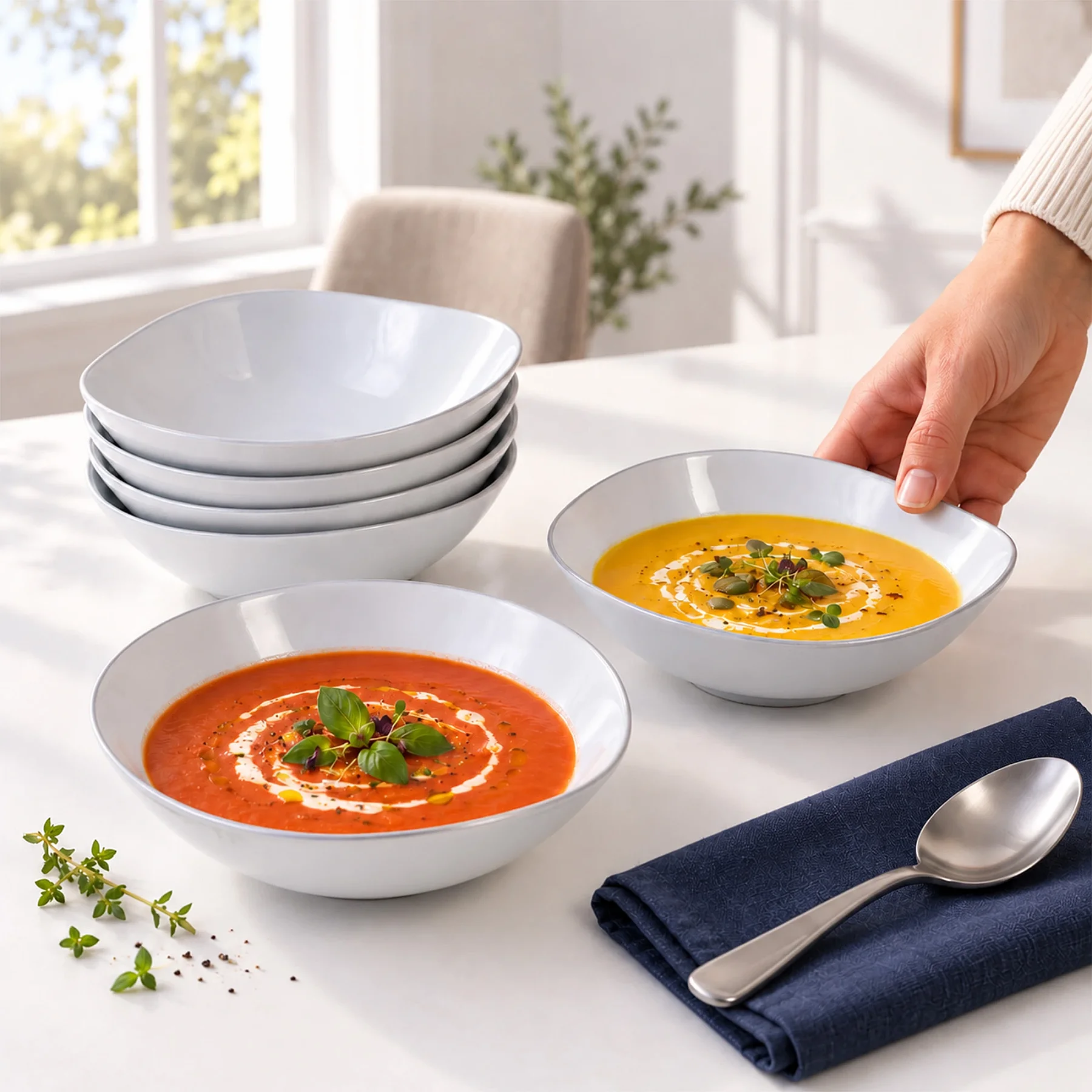 Roden 6 Parça 15 Cm Çorba Kasesi Gümüş Yaldız - 2