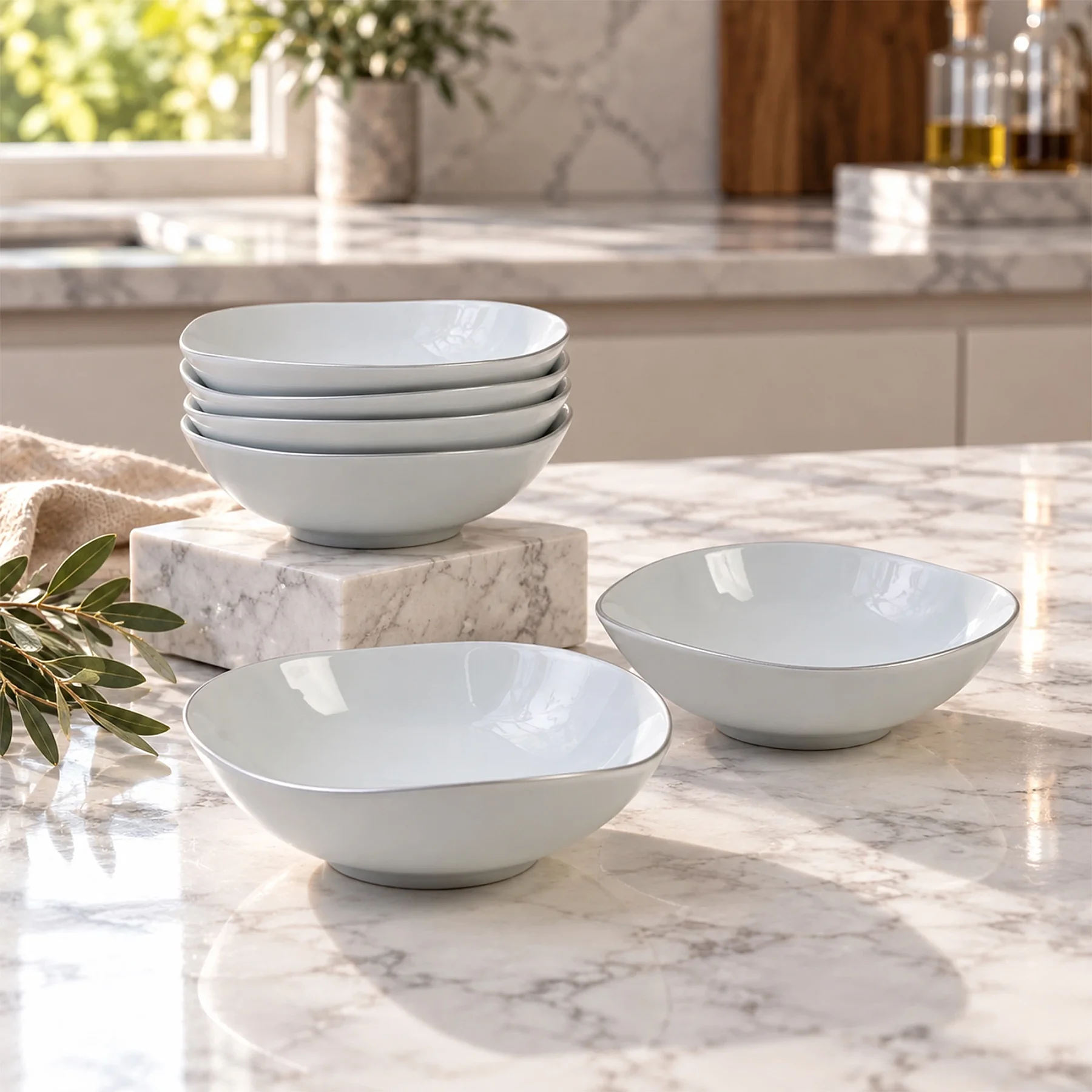 Roden 6 Parça 15 Cm Çorba Kasesi Gümüş Yaldız - 1
