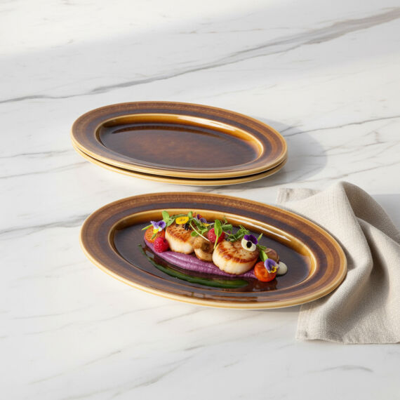 Güral 2 Adet 24 Cm Kayık Tabak Reaktif Saura 137 - 3