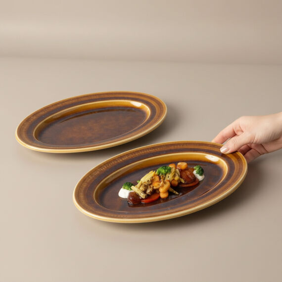 Güral 2 Adet 24 Cm Kayık Tabak Reaktif Saura 137 - 4