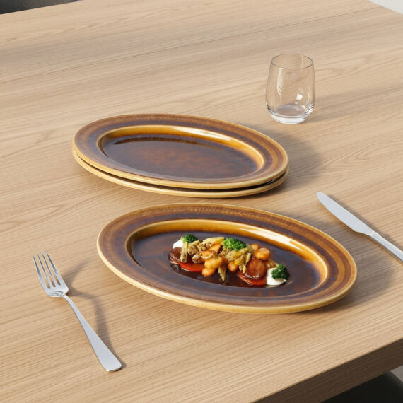 Güral 2 Adet 29 Cm Kayık Tabak Reaktif Saura 137 - 1