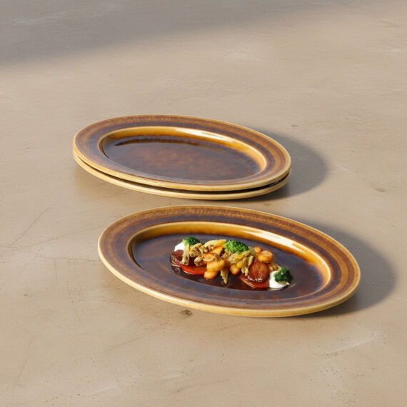 Güral 2 Adet 29 Cm Kayık Tabak Reaktif Saura 137 - 2