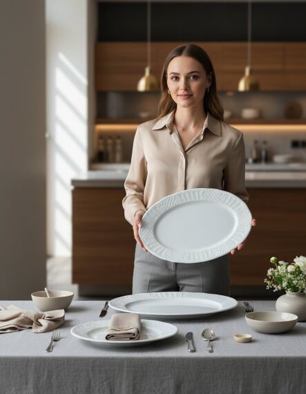 Sembol 2 Parça 35 cm Kayık Tabak - 1