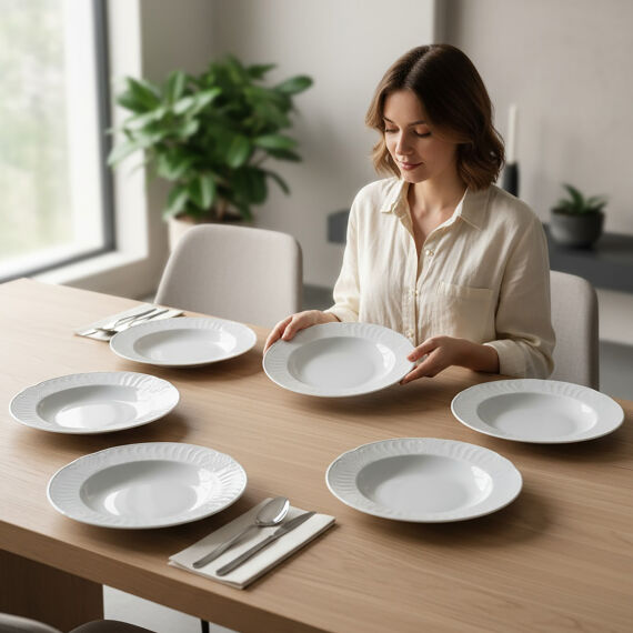 Sembol 6 Parça 22 cm Çukur Yemek Tabağı - 1