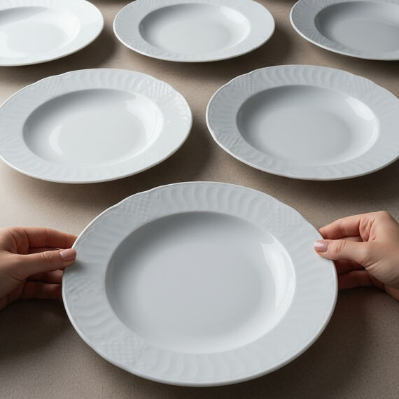 Sembol 6 Parça 22 cm Çukur Yemek Tabağı - 2