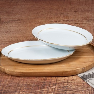 Soprano 2 Adet 25 Cm Gold Kayık Tabak - GÜRAL PORSELEN