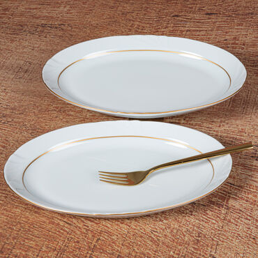 GÜRAL PORSELEN - SOPRANO 35 CM KAYIK TABAK GOLD