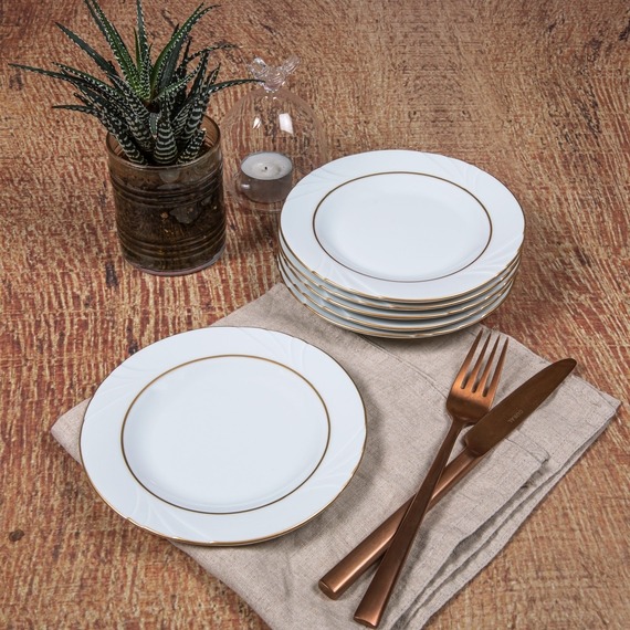 Soprano 6 Adet 16 cm Tatlı Tabağı Mat Altın Yaldız 23 - 3