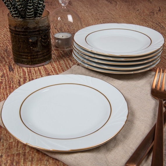 Soprano 6 Adet 16 cm Tatlı Tabağı Mat Altın Yaldız 23 - 1