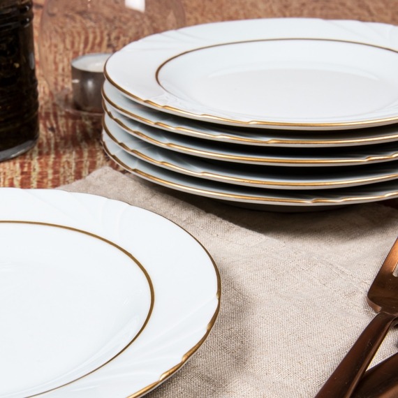 Soprano 6 Adet 16 cm Tatlı Tabağı Mat Altın Yaldız 23 - 4