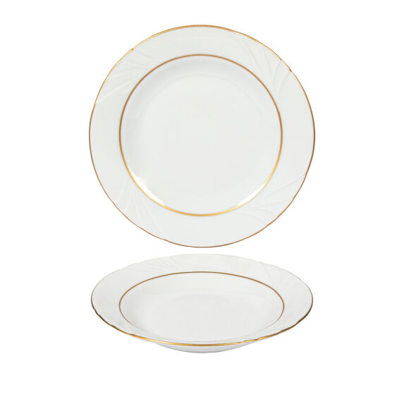 Soprano 6 Adet 19 Cm Çukur Yemek Tabağı Mat Altın Yaldız - 2