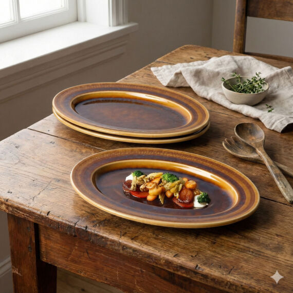 Valeron 2 Adet 21 Cm Kayık Tabak Reaktif Saura Vr 137 - 1