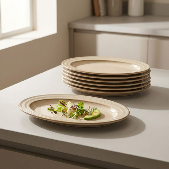 Valeron 2 Adet 24 Cm Kayık Tabak Reaktif Agate Vr 969 - 1