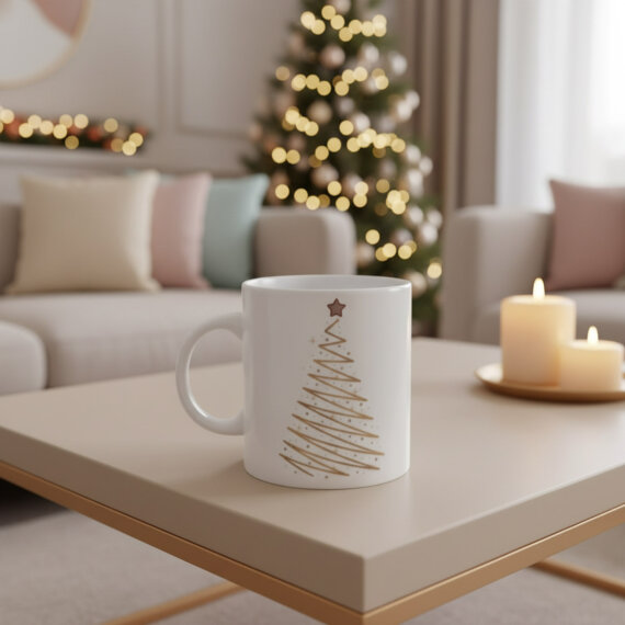 Yılbaşı Ağaçlı ve Takvimli Mug Bardak 6836 - 1