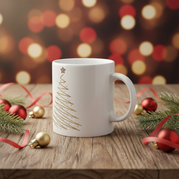 Yılbaşı Ağaçlı ve Takvimli Mug Bardak 6836 - 2