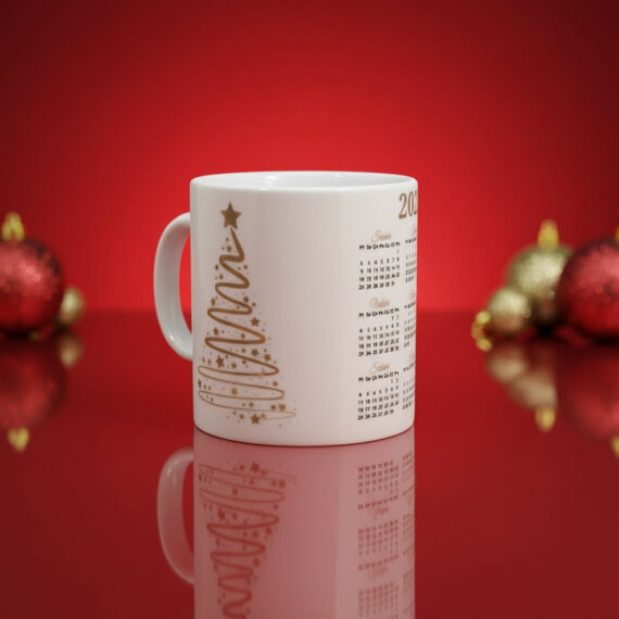 Yılbaşı Ağaçlı ve Takvimli Mug Bardak 6836 - 4