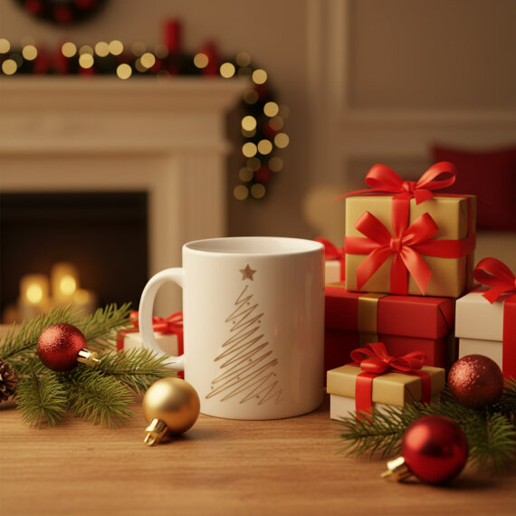 Yılbaşı Ağaçlı ve Takvimli Mug Bardak 6837 - 1