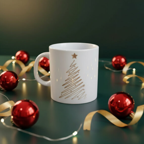 Yılbaşı Ağaçlı ve Takvimli Mug Bardak 6837 - 2