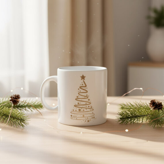 Yılbaşı Ağaçlı ve Takvimli Mug Bardak 6839 - 1