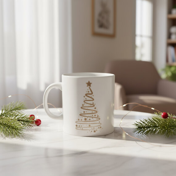 Yılbaşı Ağaçlı ve Takvimli Mug Bardak 6839 - 2