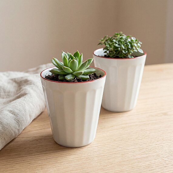 Güral Rölyefli Çok Amaçlı İkili Sunum Bardak Seti Bordo 383 Cc - 6