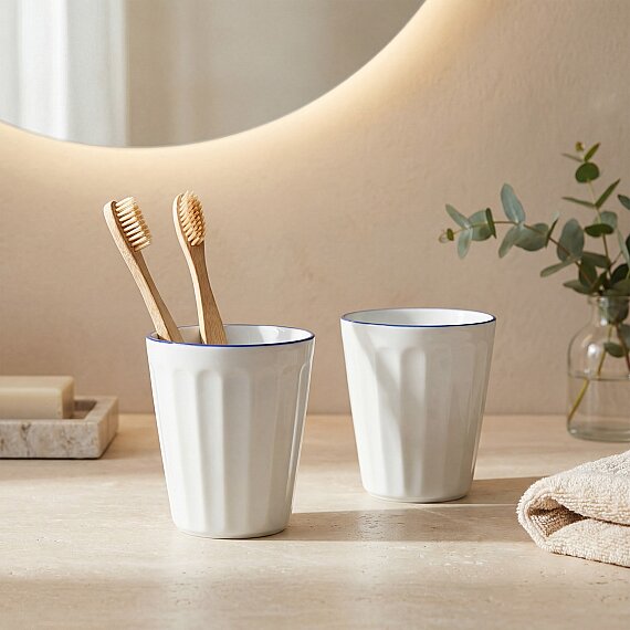 Güral Rölyefli Çok Amaçlı İkili Sunum Bardak Seti Lacivert 383 Cc - 4