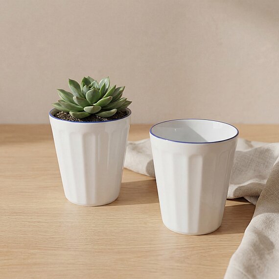 Güral Rölyefli Çok Amaçlı İkili Sunum Bardak Seti Lacivert 383 Cc - 1