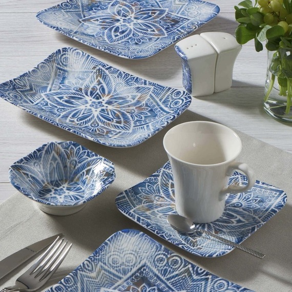 Güral Spinoza 36 Parça 6 Kişilik Kare Bone Kahvaltı Takımı - 1006 - 3