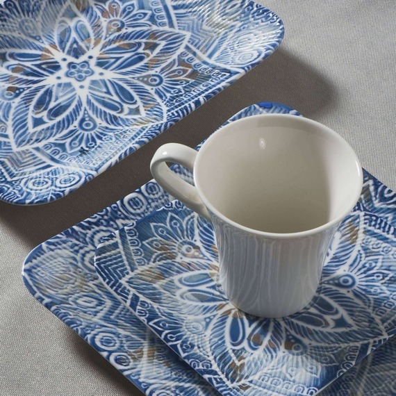 Güral Spinoza 36 Parça 6 Kişilik Kare Bone Kahvaltı Takımı - 1006 - 4