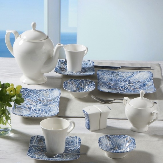 Güral Spinoza 36 Parça 6 Kişilik Kare Bone Kahvaltı Takımı - 1006 - 2