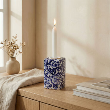 Hong Kong Kutulu El Dekoru Dekoratif Porselen Hediyelik Mumluk 12 Cm - GÜRAL PORSELEN