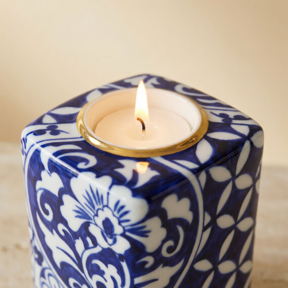 Hong Kong Kutulu El Dekoru Dekoratif Porselen Hediyelik Mumluk 12 Cm - 3