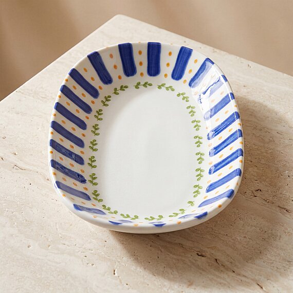 Kayısı Desenli 24 cm 2'li Porselen Kayık Tabak Seti - 6