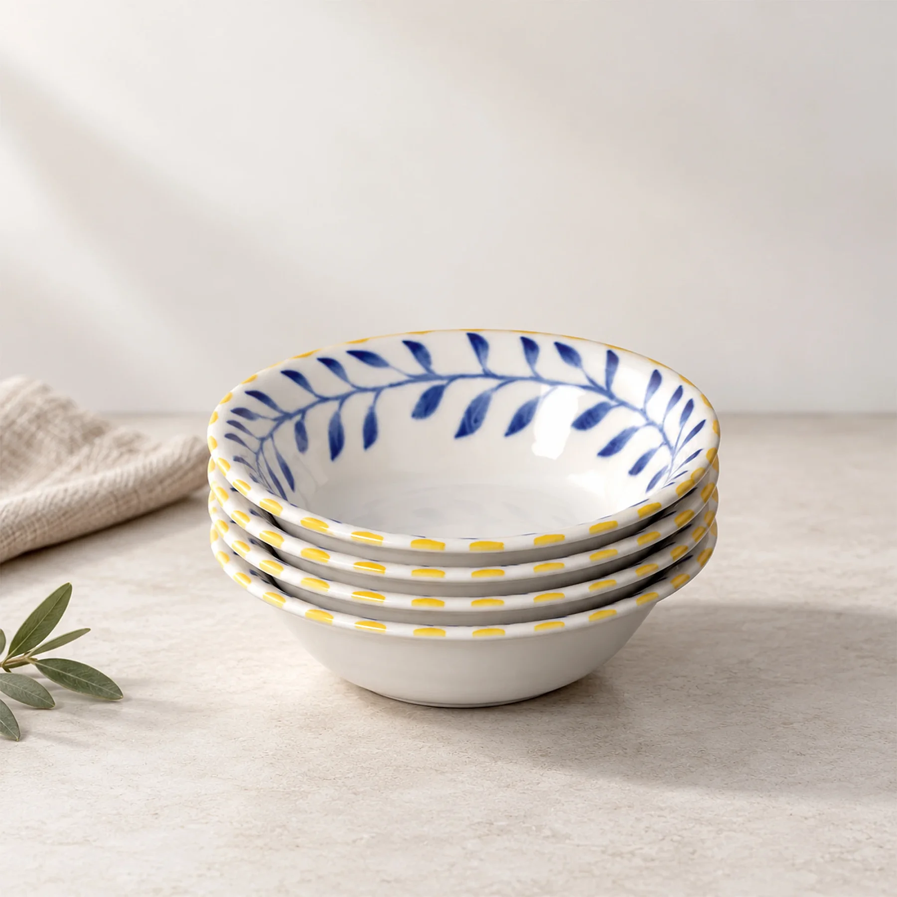 Limon Desenli 16 cm Porselen Kase Seti 4 Parça - 3