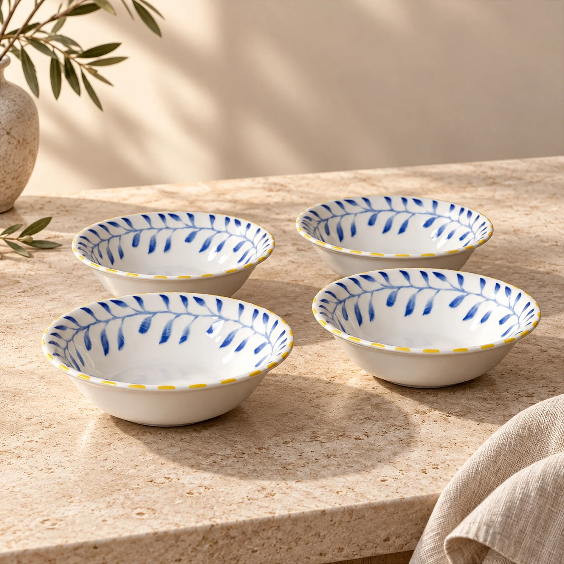 Limon Desenli 16 cm Porselen Kase Seti 4 Parça - 5
