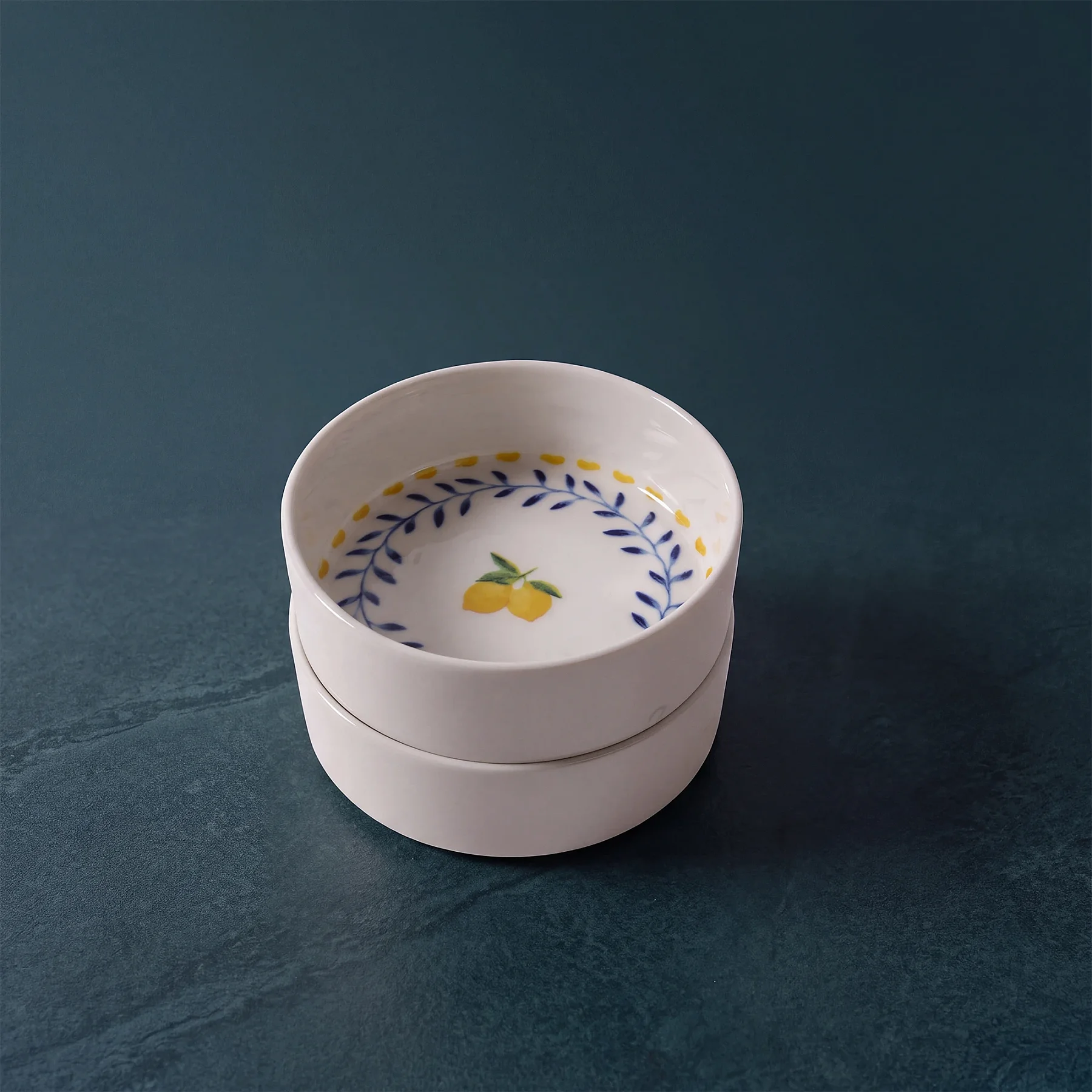 Limon Desenli 2'li 13 cm Porselen Kase Seti - 2