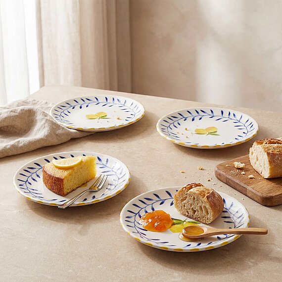 Limon Desenli 4'lü Porselen Tatlı Tabağı Seti 17 cm - 5