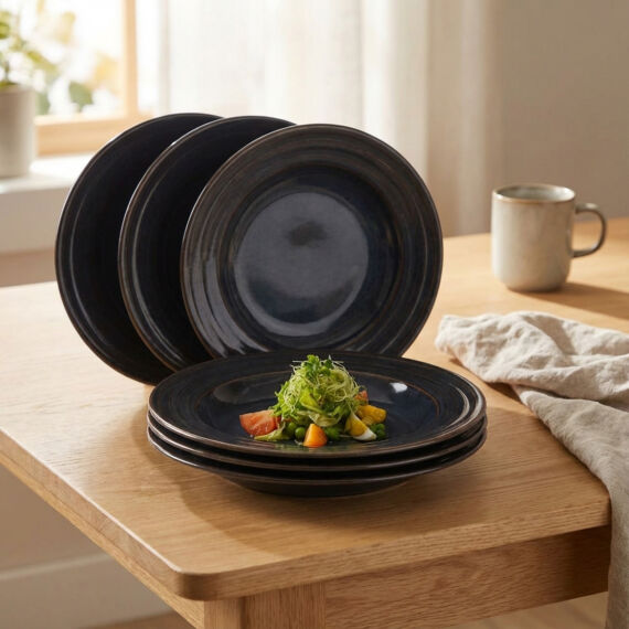 Güral 6 Adet 22 Cm Çukur Yemek Tabağı Reaktif Oasis 1131 - 5