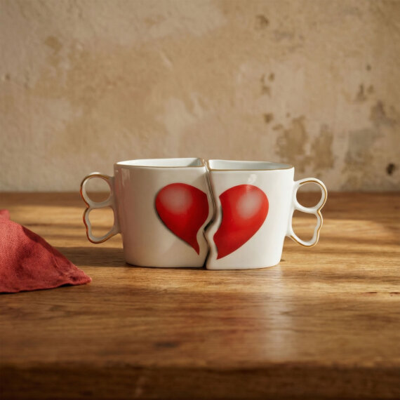 Lovers Hand Made 2'li Kalpli Hediyelik Kutulu Kupa Seti 350 cc - 2