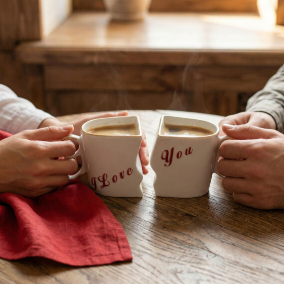 Lovers Hand Made 2'li Kalpli Hediyelik Kutulu Kupa Seti 350 cc - 8