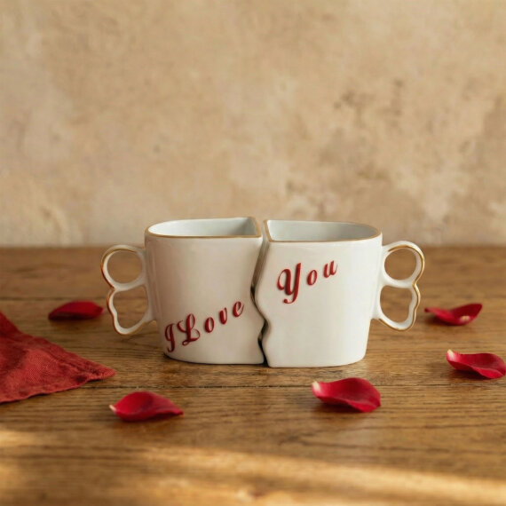 Lovers Hand Made 2'li Kalpli Hediyelik Kutulu Kupa Seti 350 cc - 4