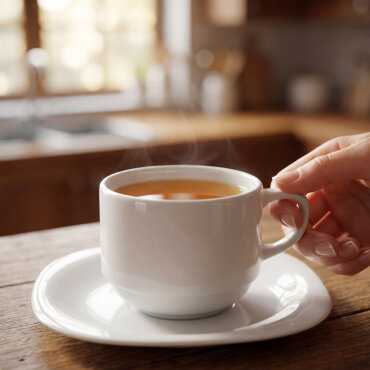 Mars 2 Parça Tek Kişilik Çay Fincanı ve Tabağı - Beyaz - GÜRAL PORSELEN