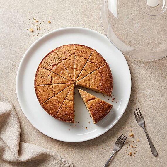 Porselen Tabaklı Fanuslu Kek Saklama Kabı 30 cm - 2