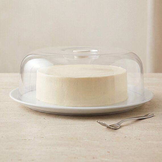 Porselen Tabaklı Fanuslu Kek Saklama Kabı 30 cm - 5