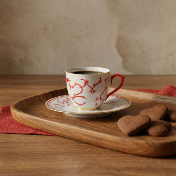 Presıdent Hand Made Desenli Porselen Çay Fincanı Takımı 170 cc - 2