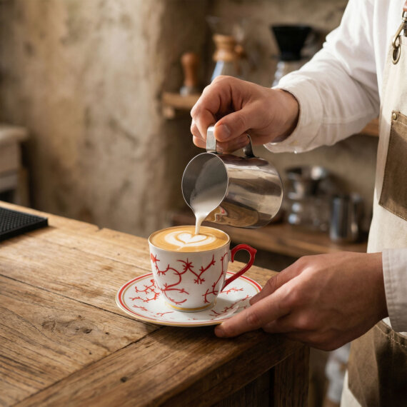 Presıdent Hand Made Desenli Porselen Çay Fincanı Takımı 170 cc - 4