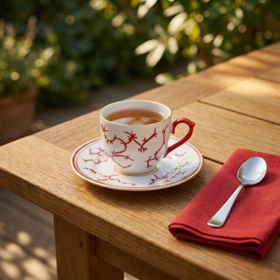 Presıdent Hand Made Desenli Porselen Çay Fincanı Takımı 170 cc - 1