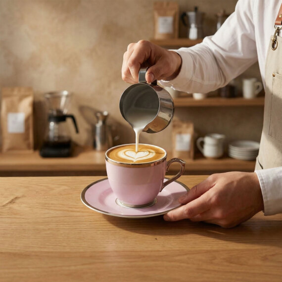 Presıdent El Dekoru Tek Kişilik Yaldızlı Lila Porselen Çay Fincanı Takımı 170 cc - 4