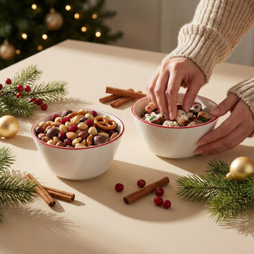 Red Glow 2'Li 14 cm Atıştırmaklık- Salata Kasesi 30KMZ - GÜRAL PORSELEN