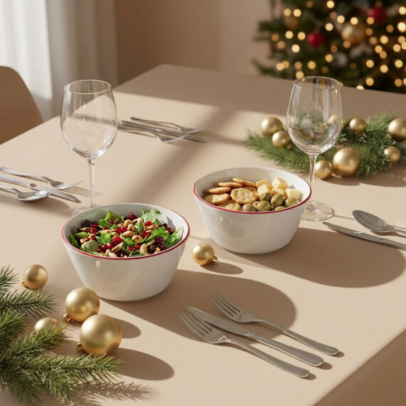 Red Glow 2'Li 14 cm Atıştırmaklık- Salata Kasesi 30KMZ - 5